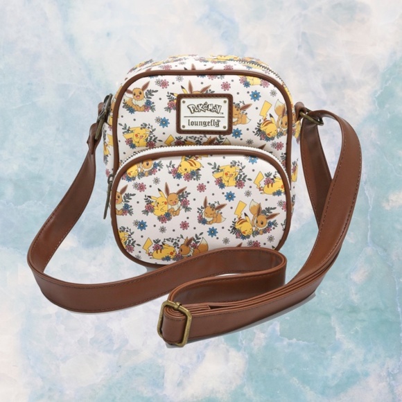 Loungefly Handbags - Loungefly Pokemon Pikachu & Eevee Floral Crossboby Bag